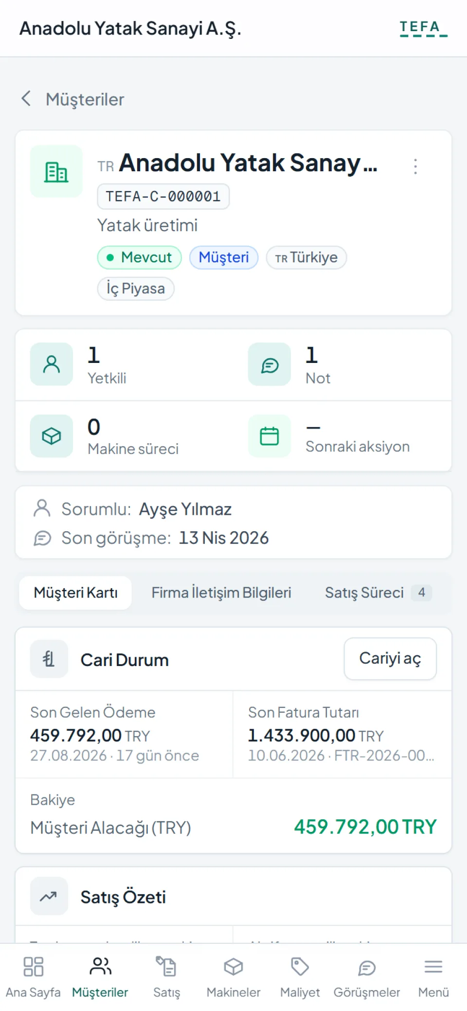 Mobil Musteri Karti